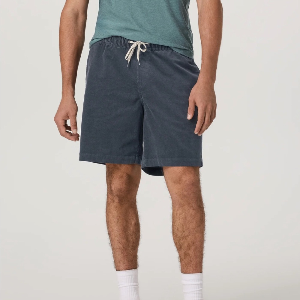 Vuori Drawstring Corduroy  Shorts in Dark Charcoal
